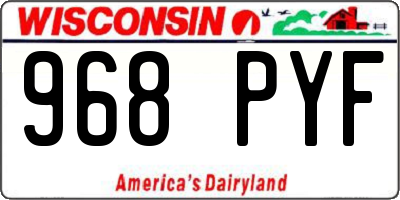 WI license plate 968PYF