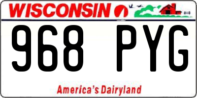 WI license plate 968PYG