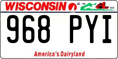 WI license plate 968PYI