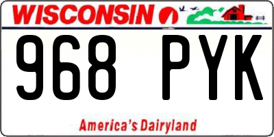 WI license plate 968PYK