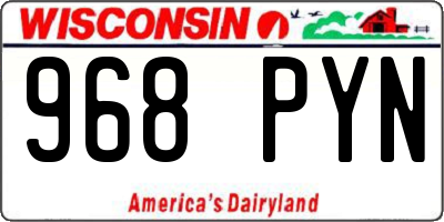 WI license plate 968PYN