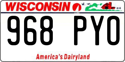 WI license plate 968PYO