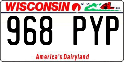 WI license plate 968PYP