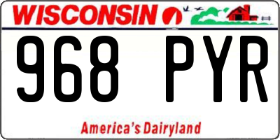 WI license plate 968PYR