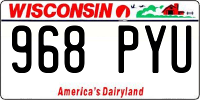 WI license plate 968PYU