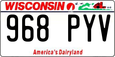 WI license plate 968PYV