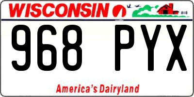 WI license plate 968PYX