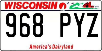 WI license plate 968PYZ