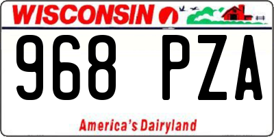 WI license plate 968PZA