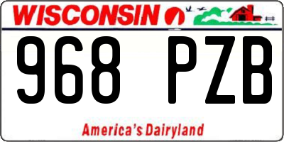 WI license plate 968PZB