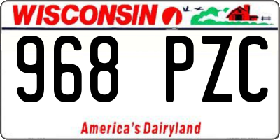 WI license plate 968PZC