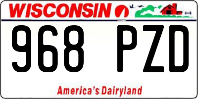 WI license plate 968PZD