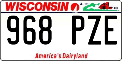WI license plate 968PZE