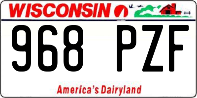 WI license plate 968PZF