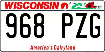 WI license plate 968PZG