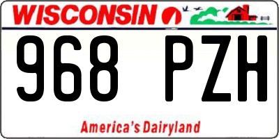 WI license plate 968PZH