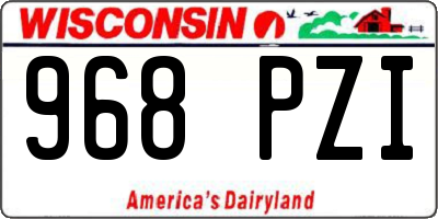 WI license plate 968PZI