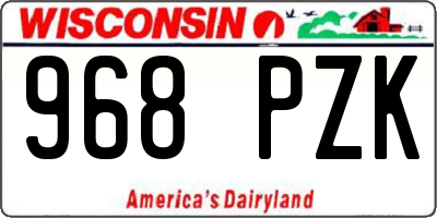 WI license plate 968PZK