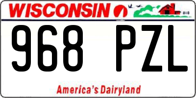 WI license plate 968PZL