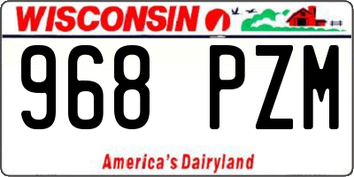 WI license plate 968PZM