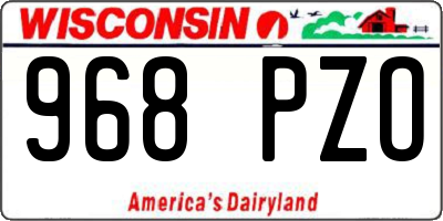WI license plate 968PZO