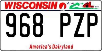 WI license plate 968PZP