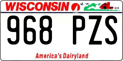 WI license plate 968PZS