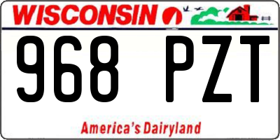 WI license plate 968PZT