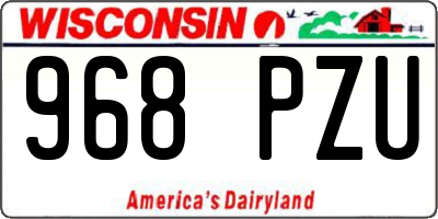 WI license plate 968PZU