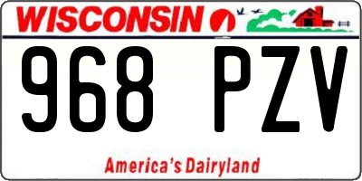 WI license plate 968PZV