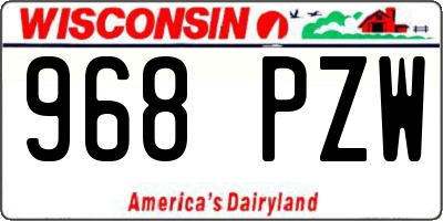 WI license plate 968PZW