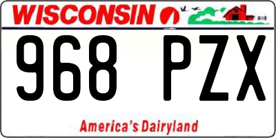 WI license plate 968PZX