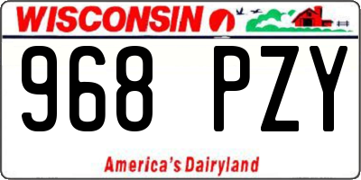 WI license plate 968PZY