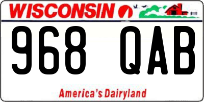 WI license plate 968QAB