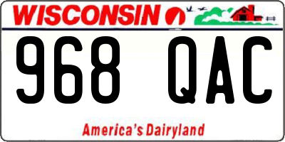 WI license plate 968QAC