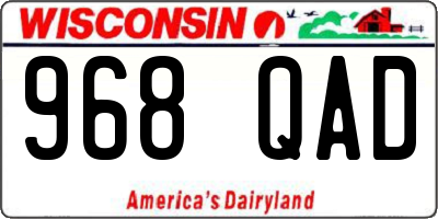 WI license plate 968QAD