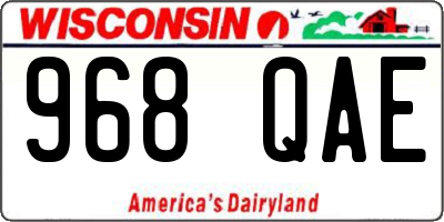 WI license plate 968QAE
