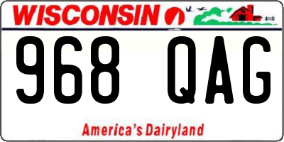 WI license plate 968QAG