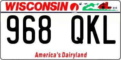 WI license plate 968QKL