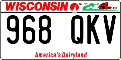 WI license plate 968QKV