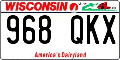 WI license plate 968QKX