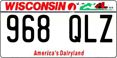 WI license plate 968QLZ