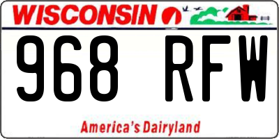 WI license plate 968RFW