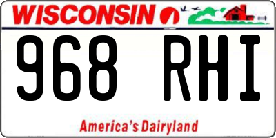 WI license plate 968RHI