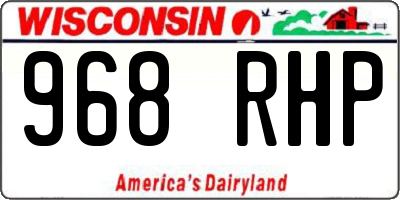 WI license plate 968RHP