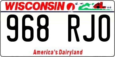 WI license plate 968RJO
