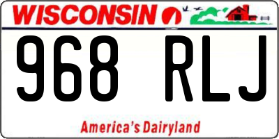 WI license plate 968RLJ