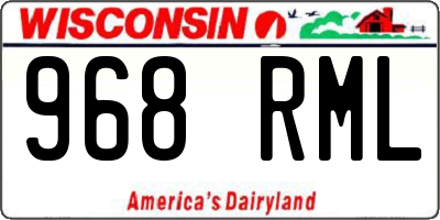 WI license plate 968RML