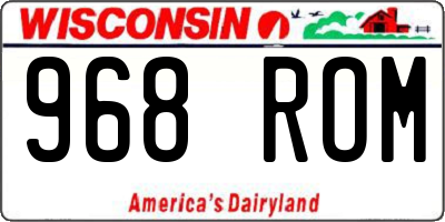 WI license plate 968ROM