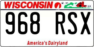 WI license plate 968RSX